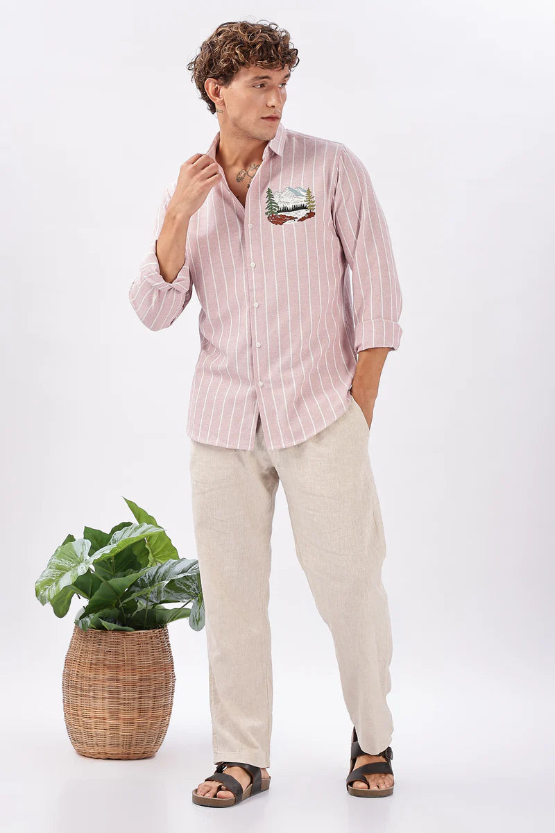 The Peaks & Pinstripes Embroidered Shirt