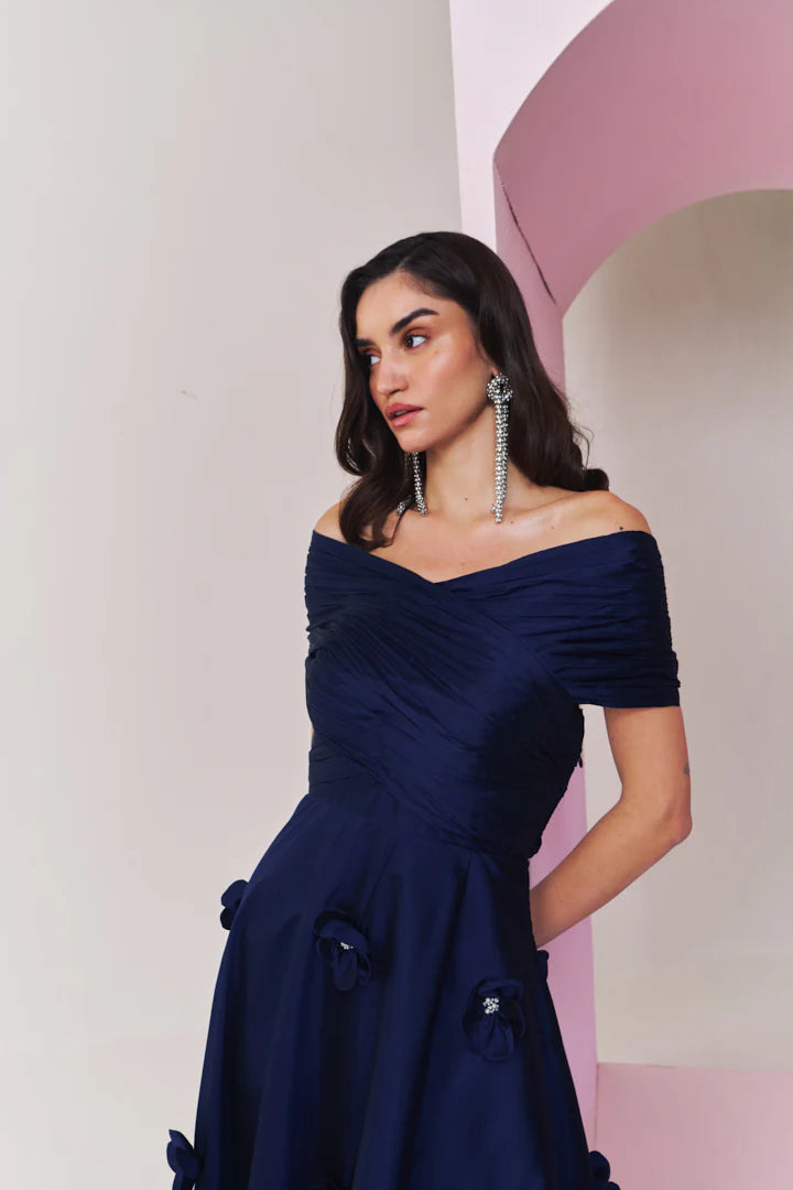 Sapphire sparkle midi dress