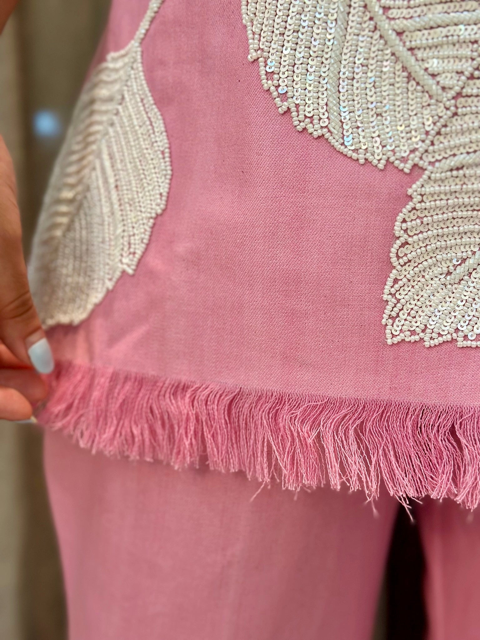 Halter Neck Sleeveless Pink Denim