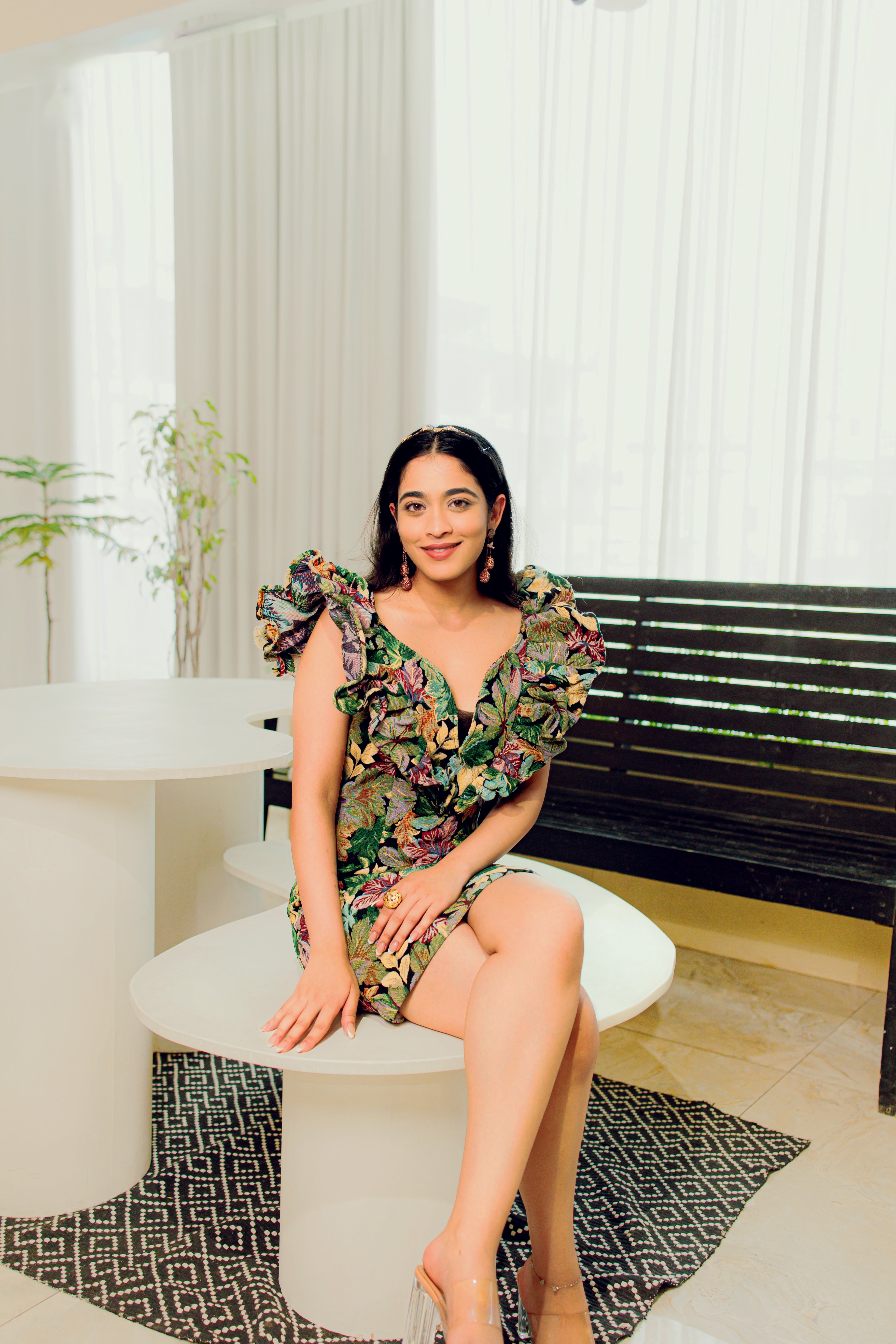 Off- Shoulder Frill Dress