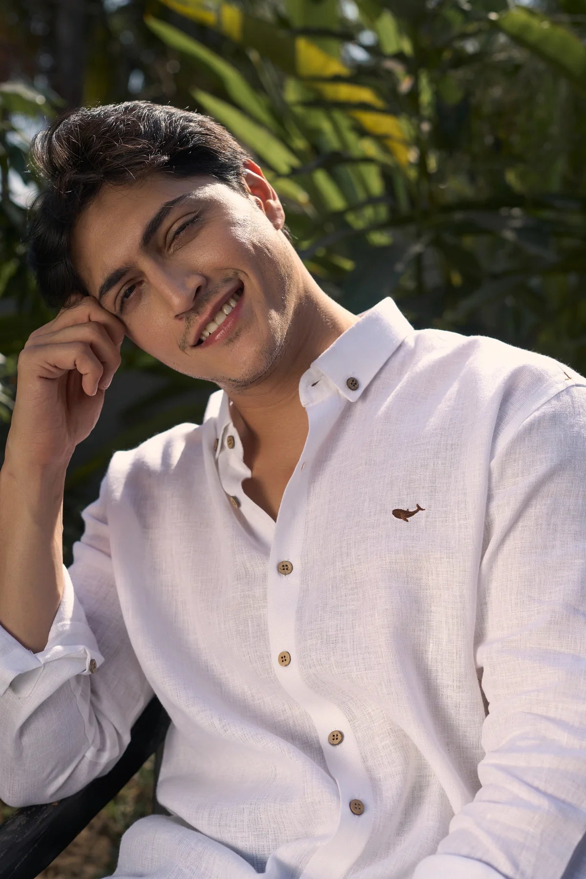 Warrington White Cotton-Linen Essential Shirt
