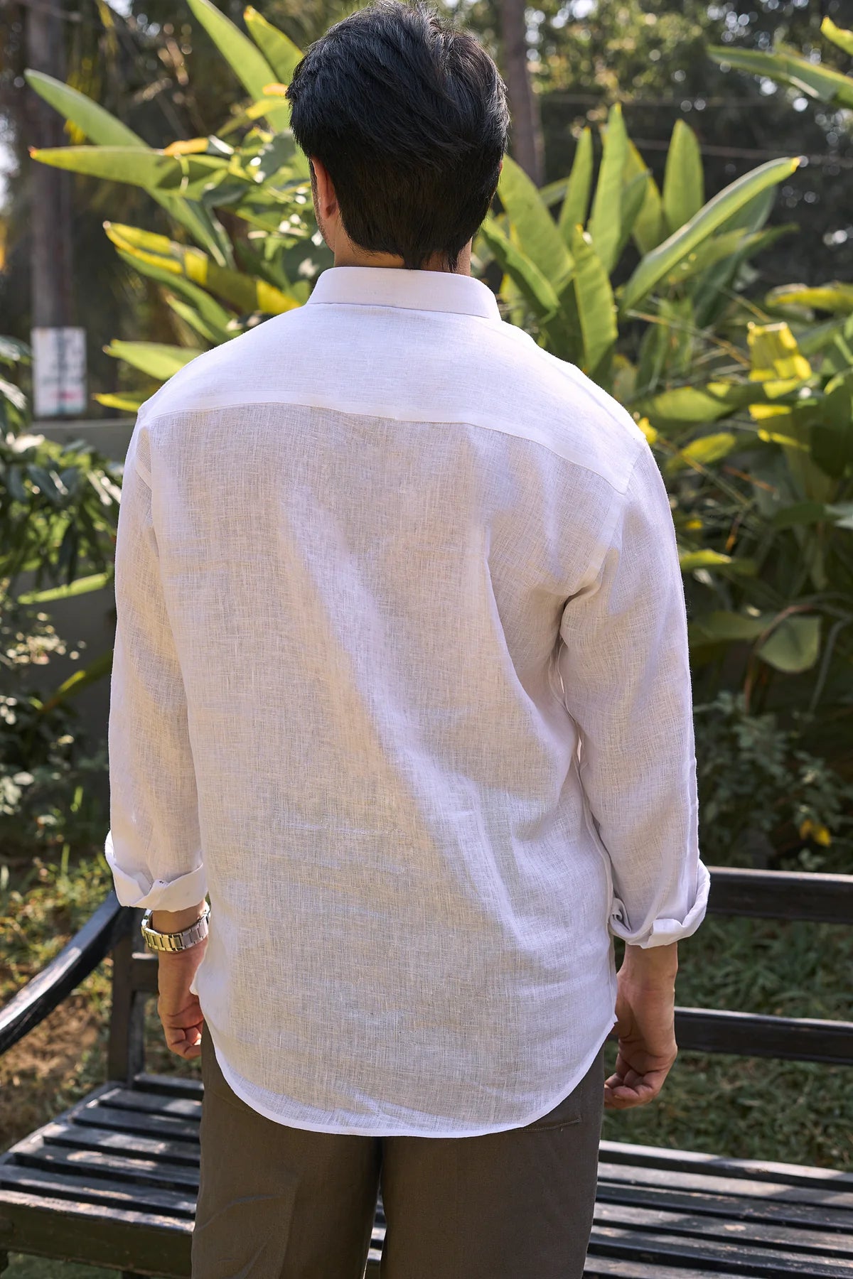 Warrington White Cotton-Linen Essential Shirt
