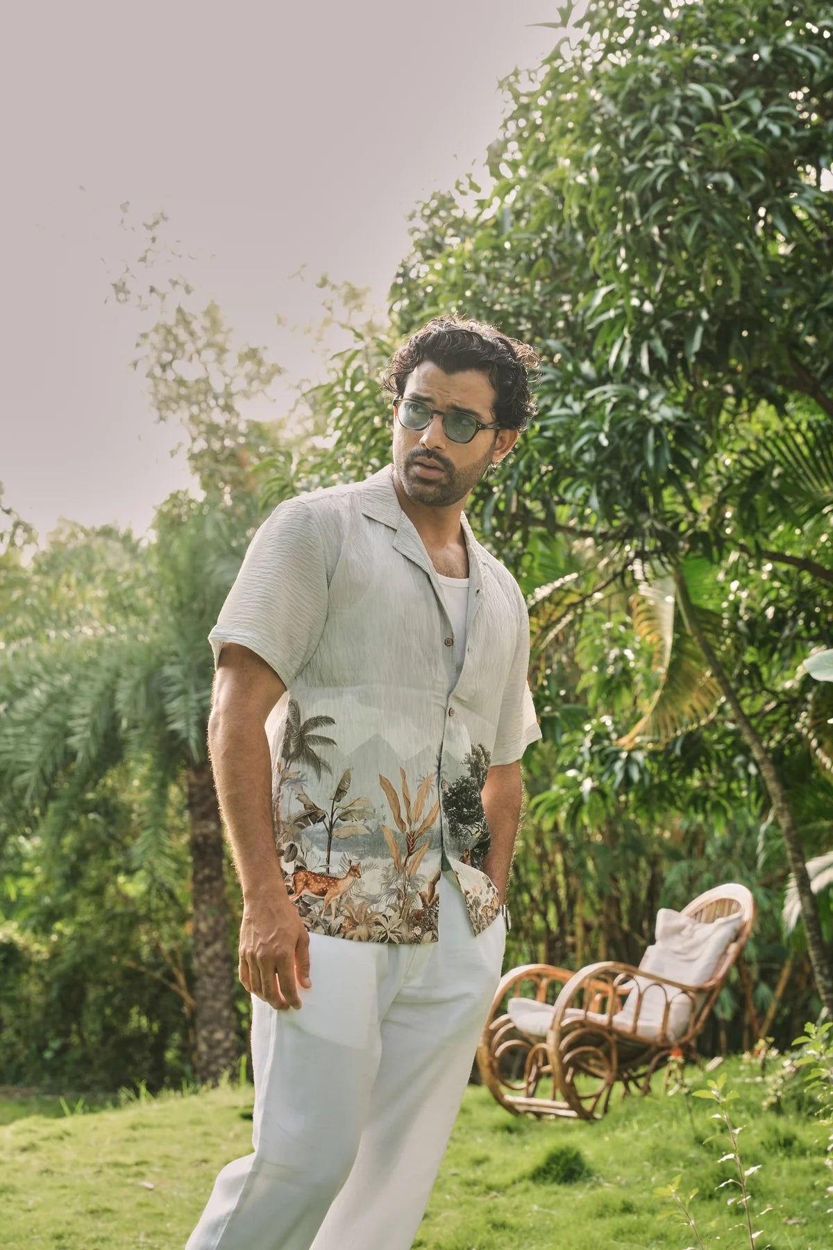 Jungle Vista Vibes Cuban Collar Shirt
