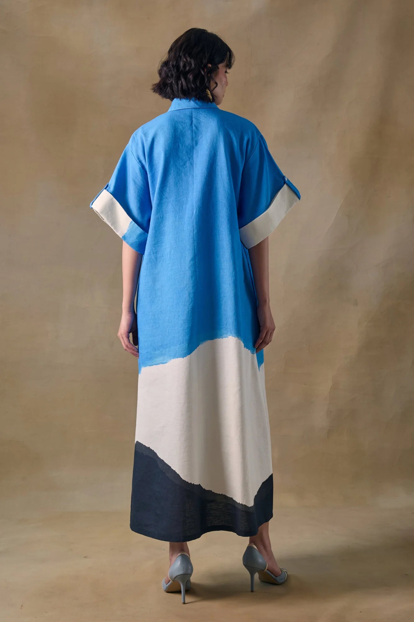 Blue Washed Asymmetrical Dress