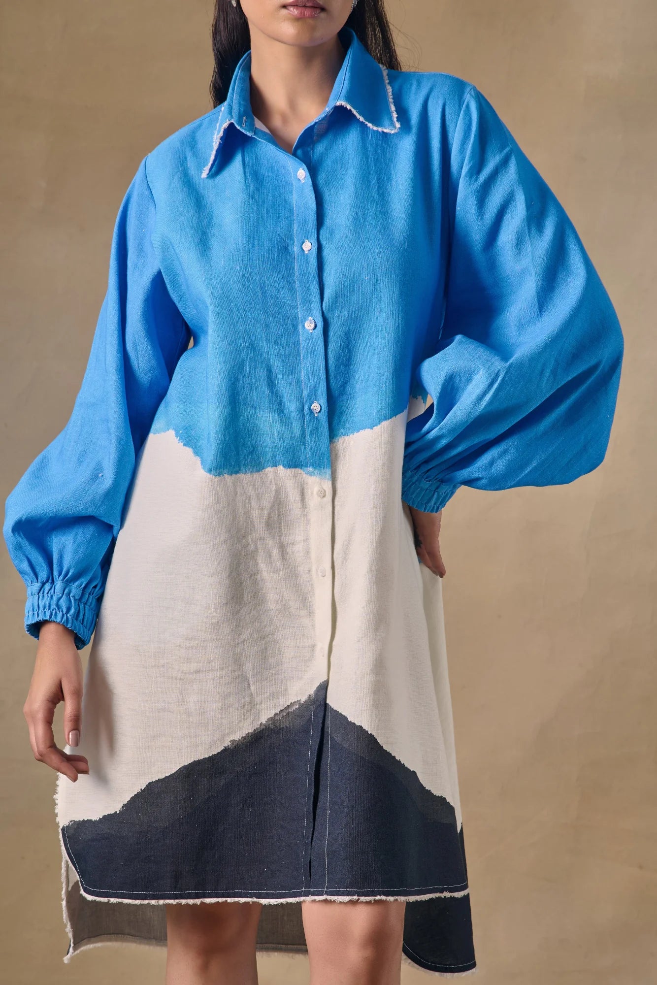 Blue Washed Shirt Dress