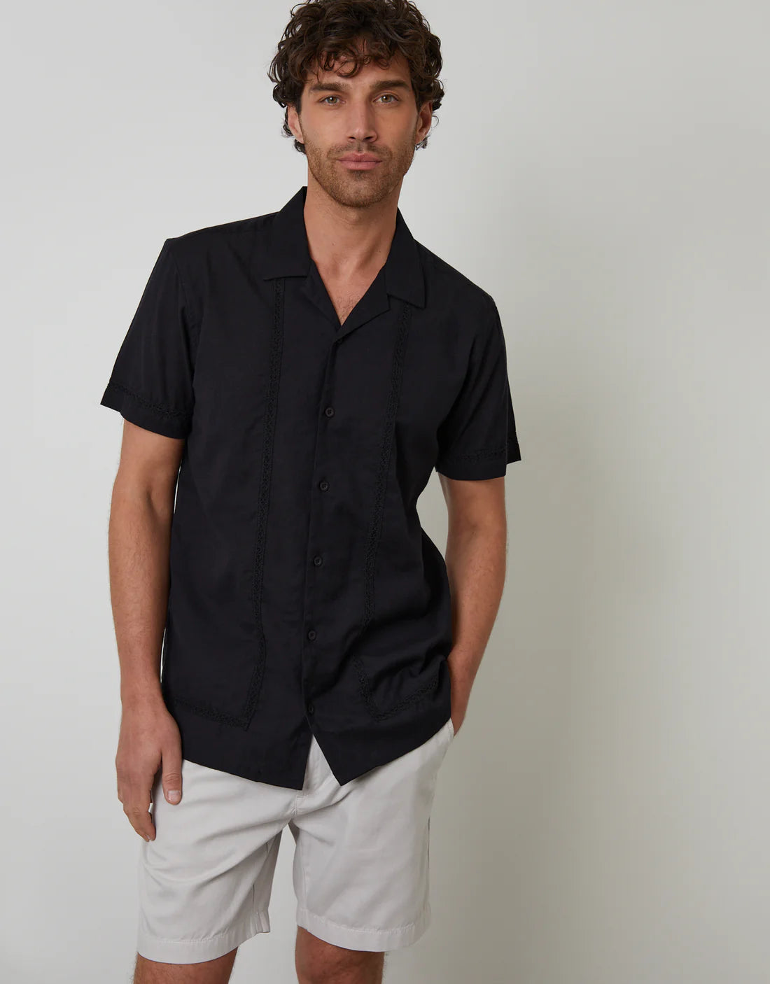 Trim Linen Shirt