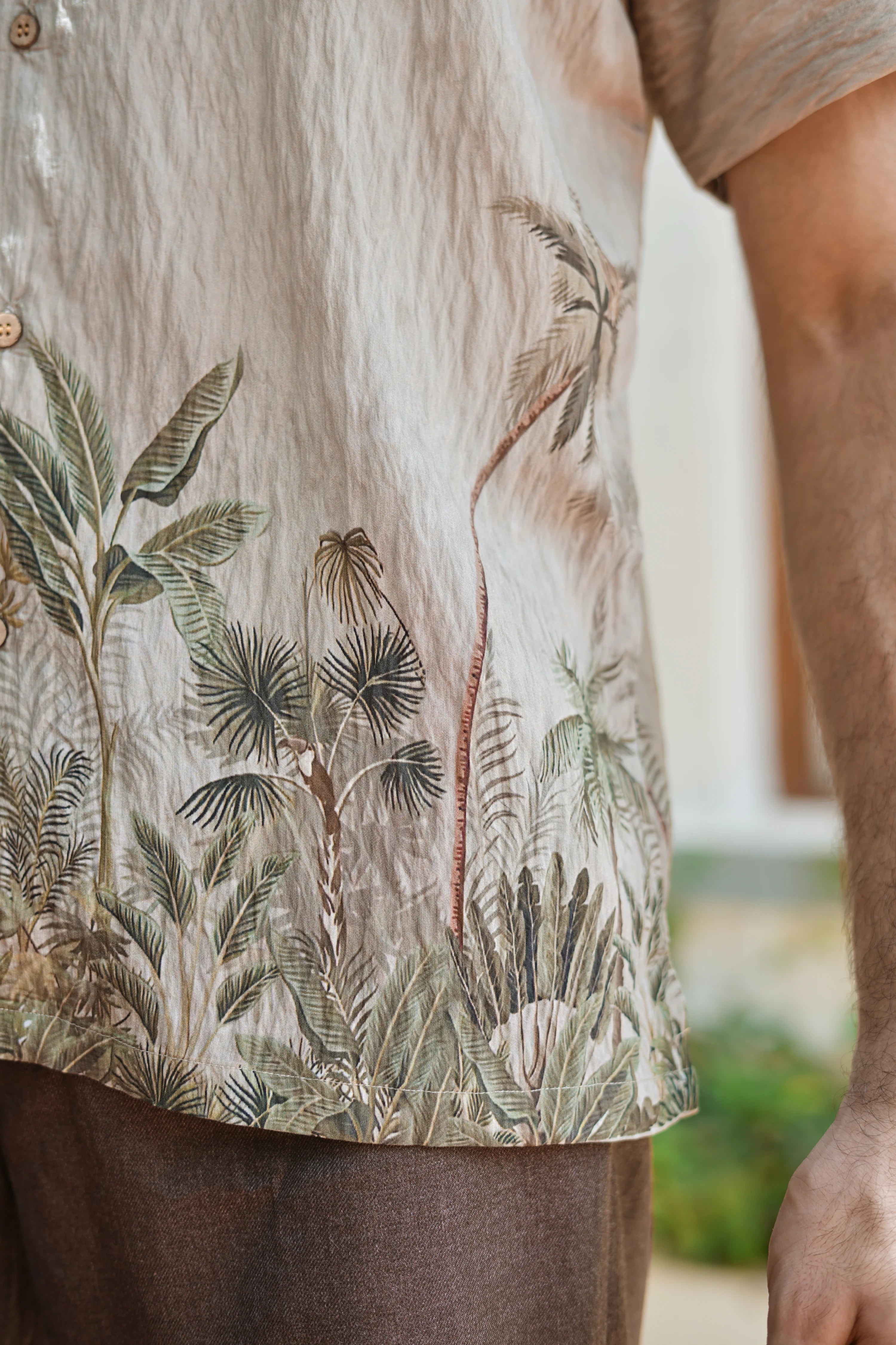 Palmshore Drift Printed Cuban Collar Shirt