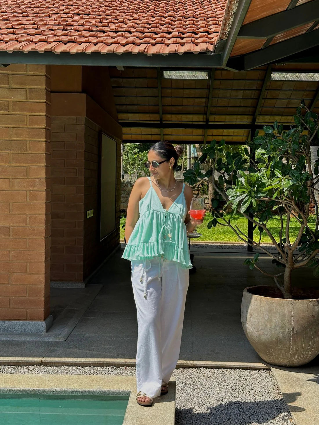 Mint beach top