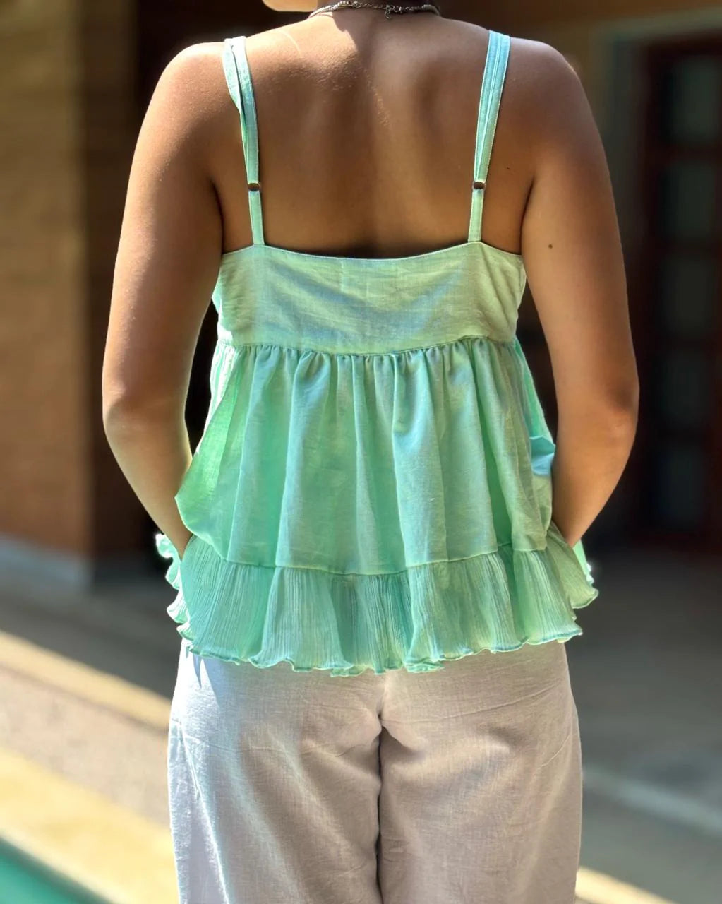 Mint beach top