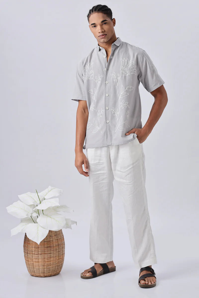 Corsica Floral Embroidery Box Fit Shirt