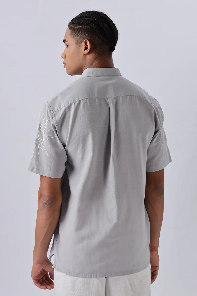 Corsica Floral Embroidery Box Fit Shirt
