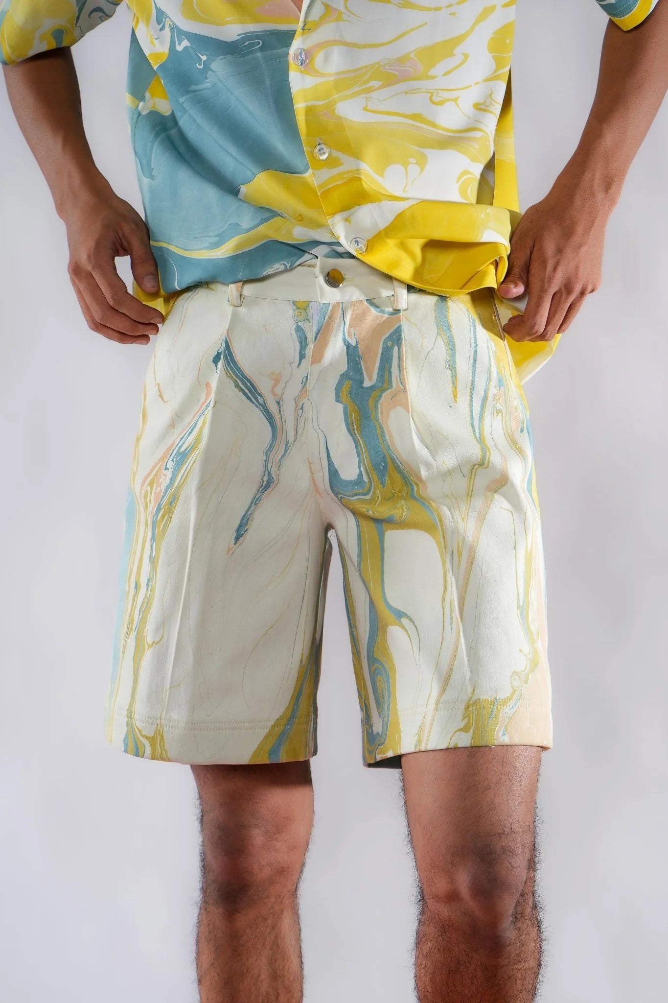 Denim Shorts - Hibiscus