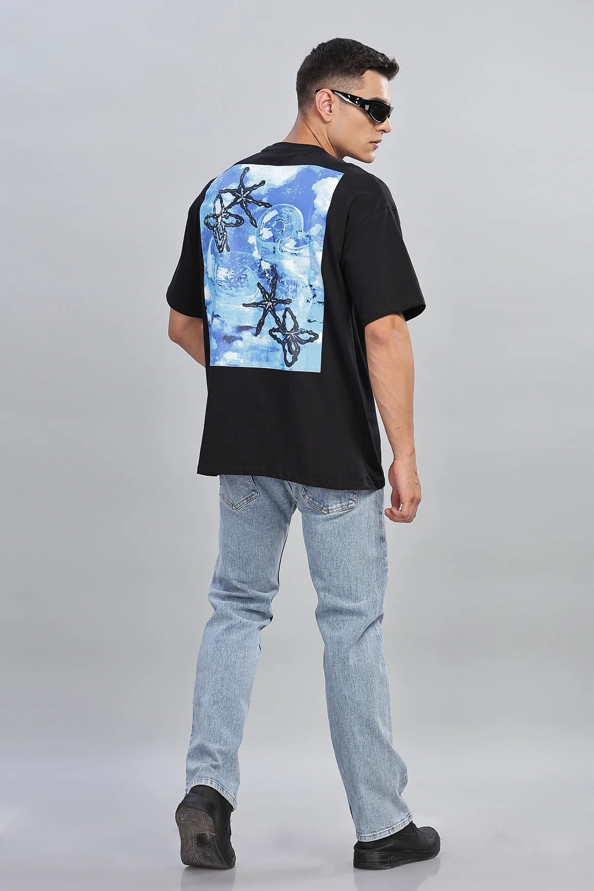 Ocean Print Drop Shoulder T-shirt