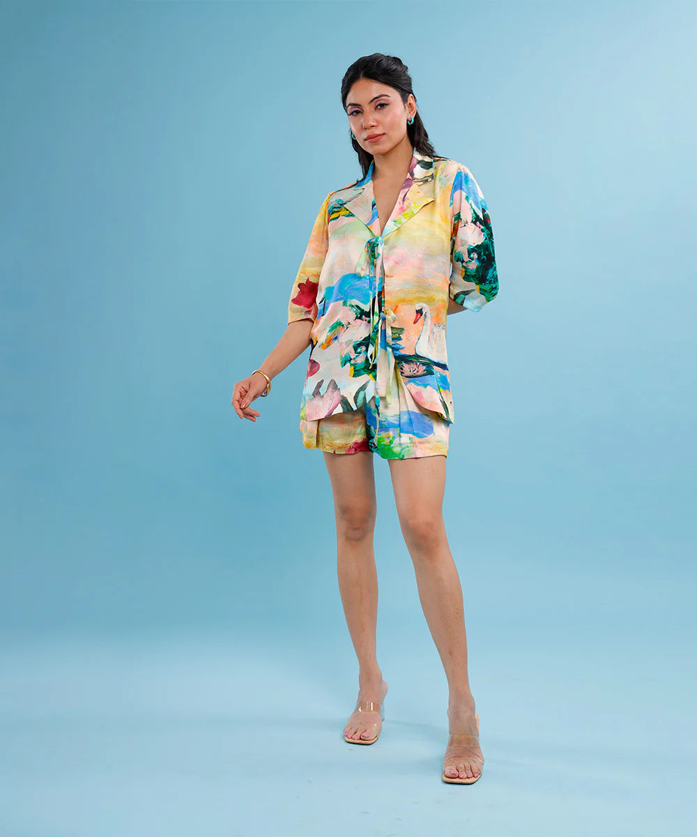 Cyphéa Tie-up Shirt and Shorts