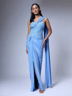 The Floral Burst Corset Saree Set