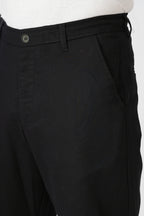 Linen-style 100% Cotton Straight Fit Black Pant