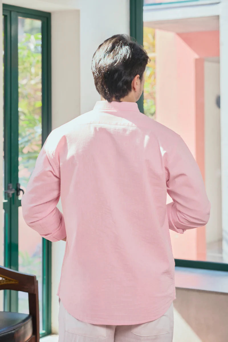 Arctic Pink Linen Blend Essential Shirt