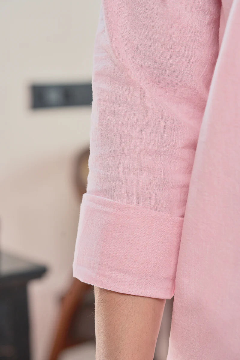 Arctic Pink Linen Blend Essential Shirt