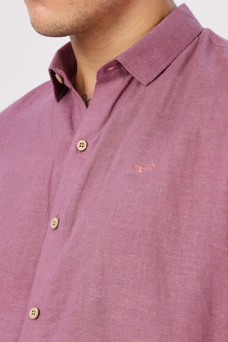 Mauve 100% Linen 60s Lea Shirt