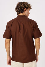 Cocoa Bamboo Embroidered Resort Shirt
