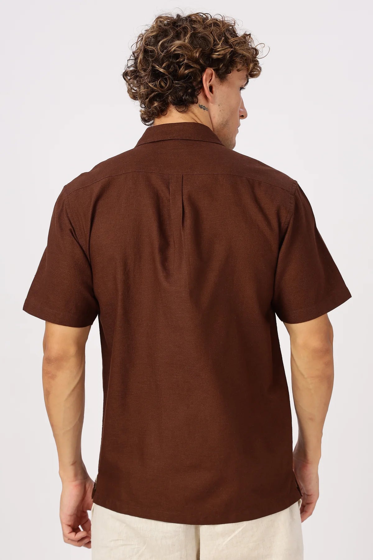 Cocoa Bamboo Embroidered Resort Shirt