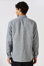 Slate Grey 100% Linen 60s Lea Shirt