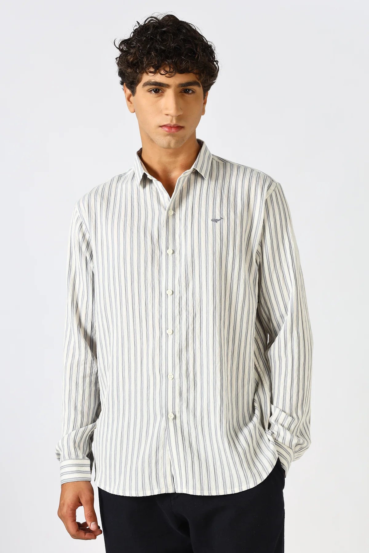 Ocean Hues Striped Seer Sucker Essential Shirt