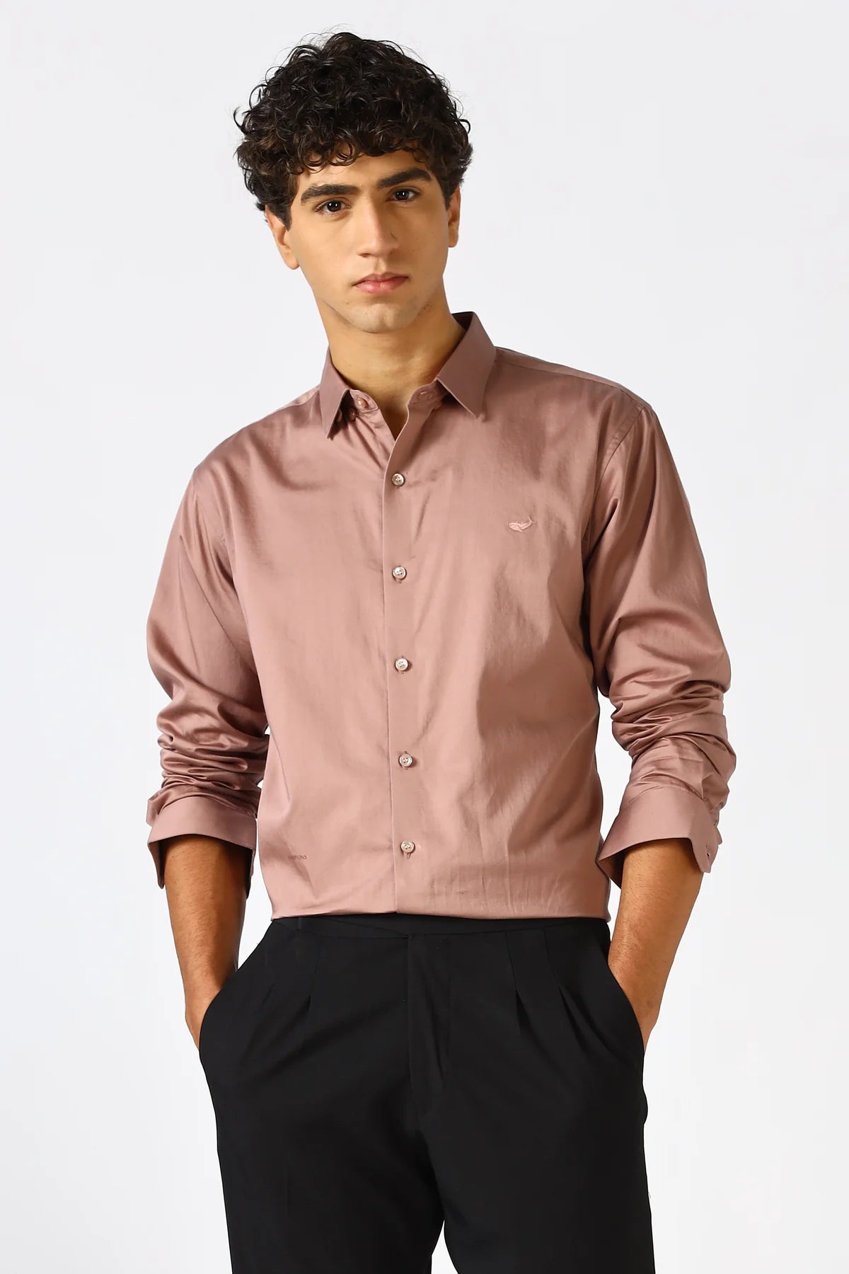 Rosewood Dust Cinematic Satin 100% Giza Cotton Shirt