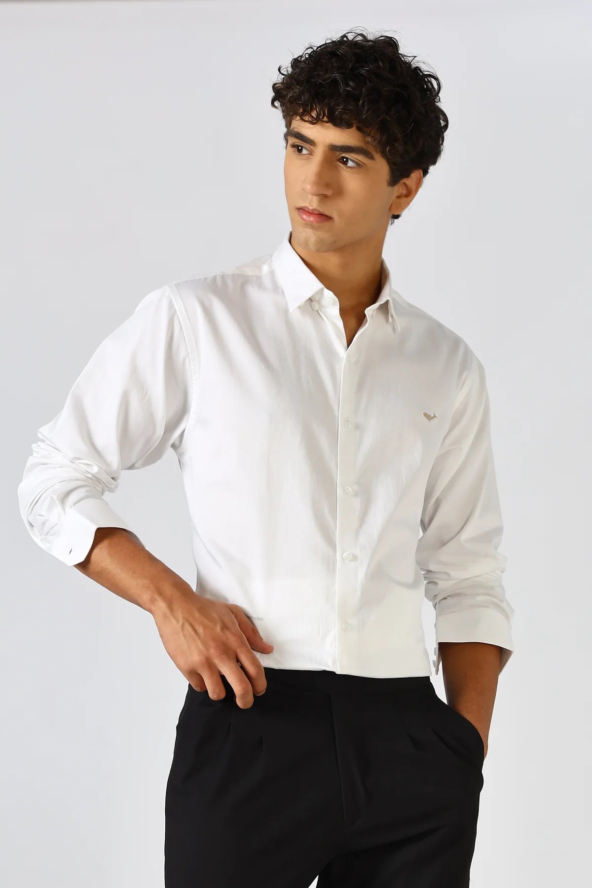 White Mirage Cinematic Satin 100% Giza Cotton Shirt