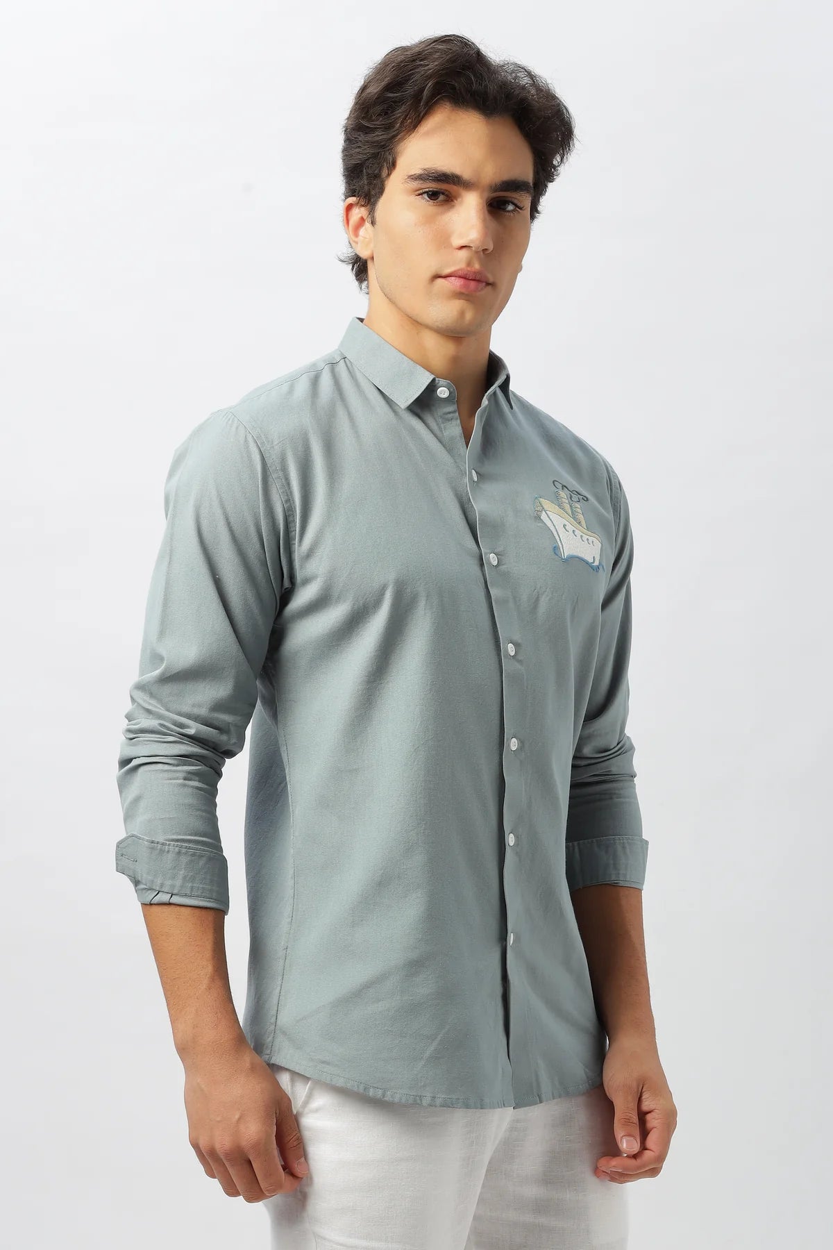 Ocean Voyage: Shirt with Nautical Embroidery