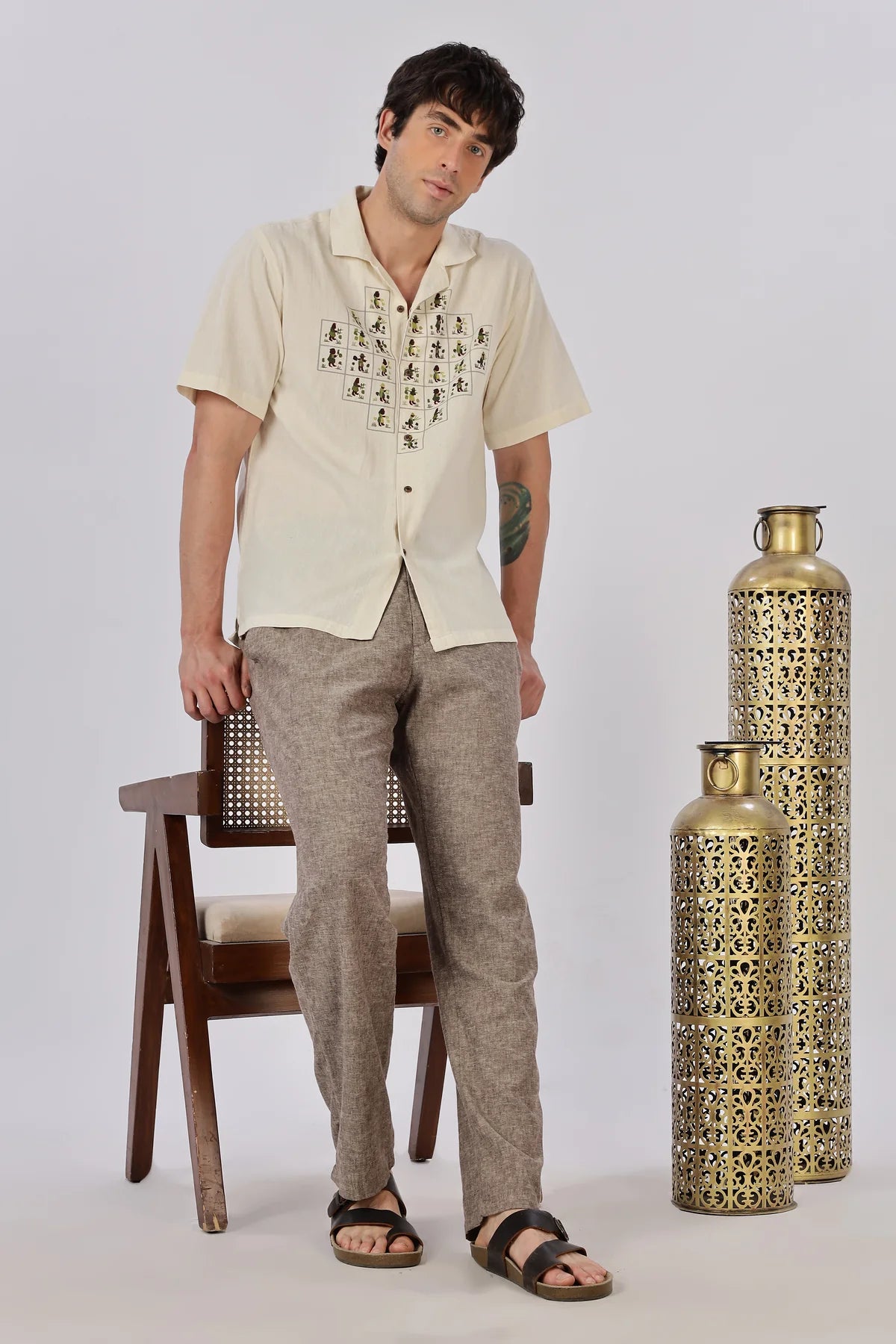 Atlas Mosaic Printed Cuban Collar Shirt