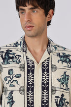 Heritage Rider Printed Cuban Collar Shirt