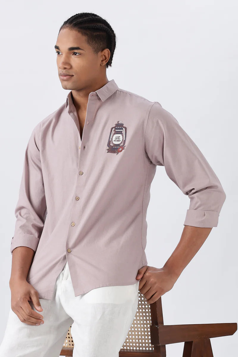 Oslo Grey Lamp Embroidery Shirt
