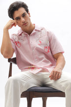 Best seller Pink Floral Embroidery Shirt