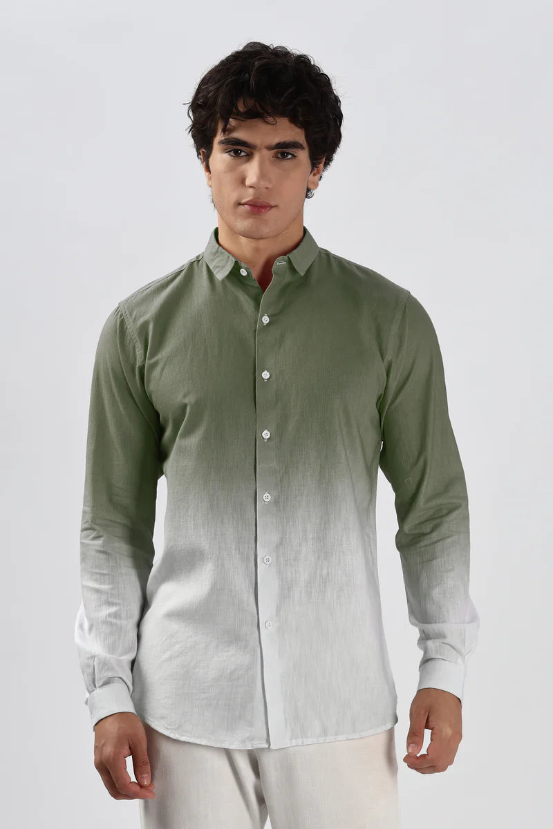 Ombré 100% Cotton La Palma Olive Shirt