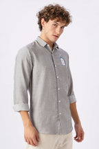 Certified Sunblocker Embroidery Striped Shirt