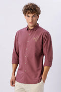 Arctic Reindeer Pink Embroidered Shirt