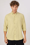 Fresh Pistachio 100% Cotton Mock-Linen Essential Shirt