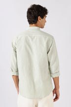 Seagrass Stripe Mandarin Collar Shirt