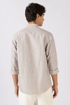 Harbor Stripe Mandarin Collar Shirt