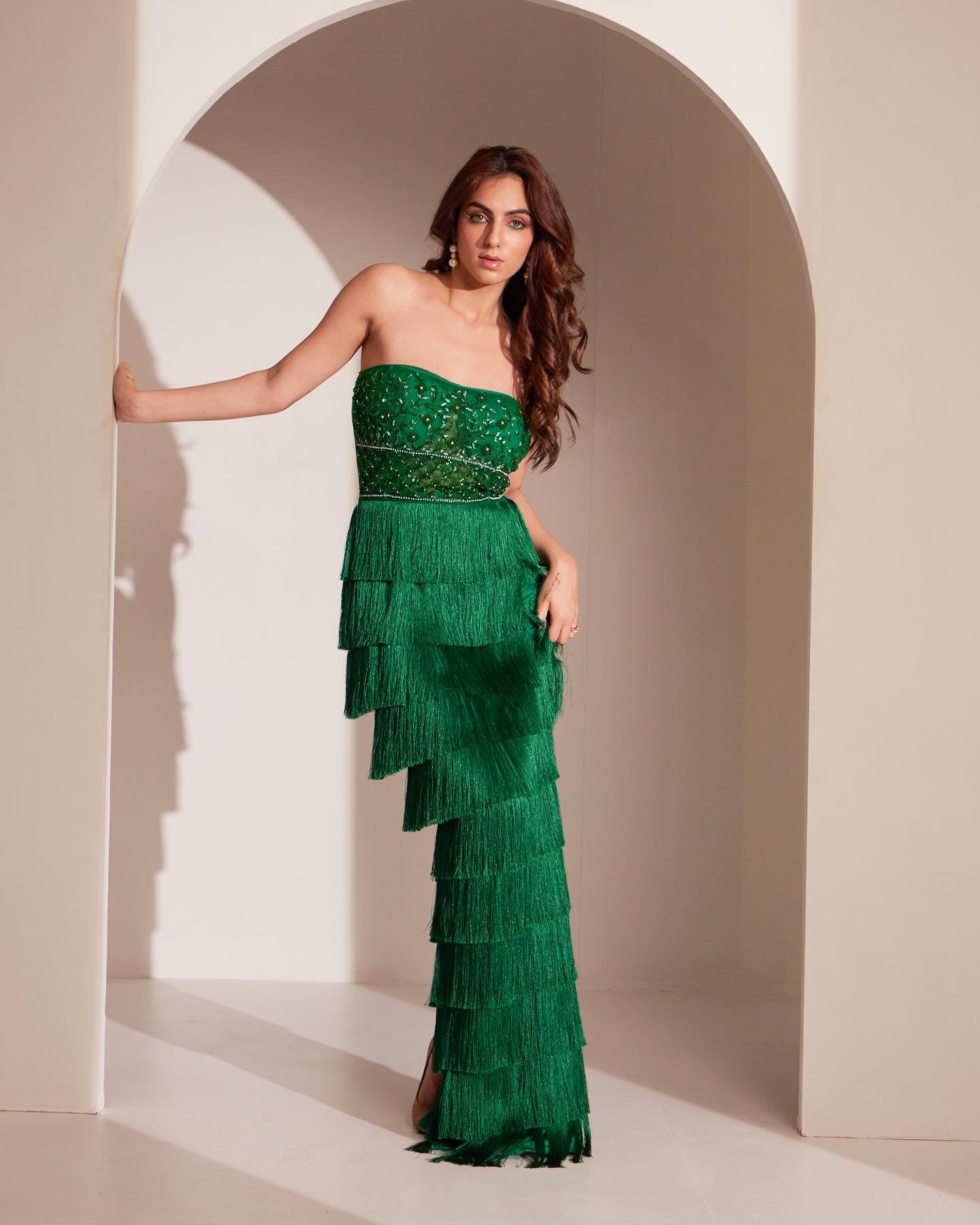 Green Fringe Gown