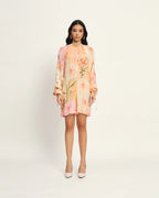 Peach floral floral dress