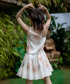 Simran Luthria in Lotus one shoulder dress