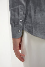 Slate Grey 100% Linen 60s Lea Shirt
