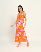 Orange Toile linen dress