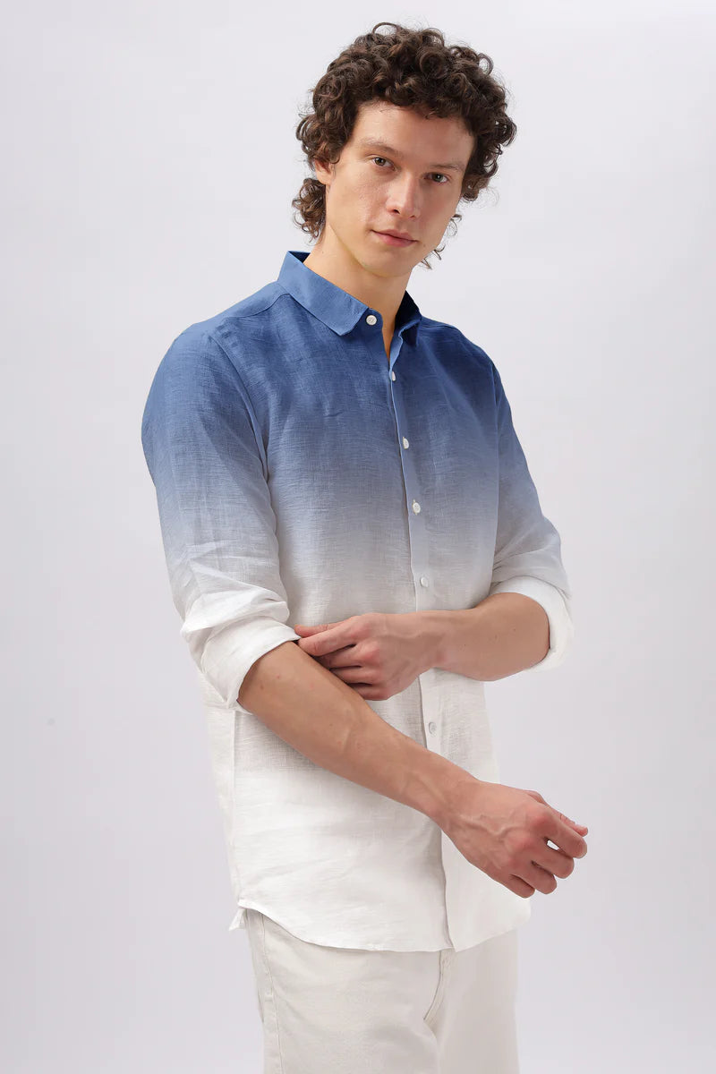 Ombrè 100% Natural Bahamas Blue Shirt