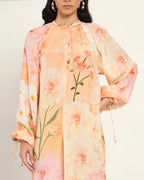 Peach floral floral dress