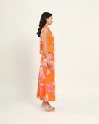 Orange Toile linen dress