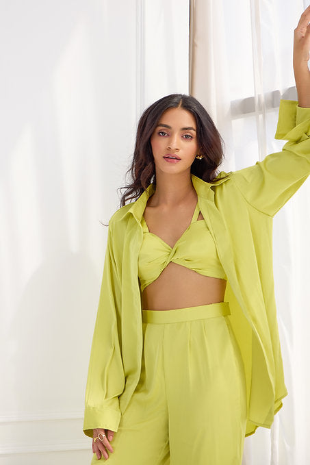 Lime Satin Co-ord