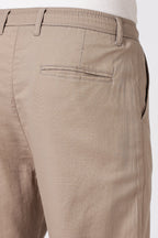 Linen-style 100% Cotton Straight Fit Beige Pant